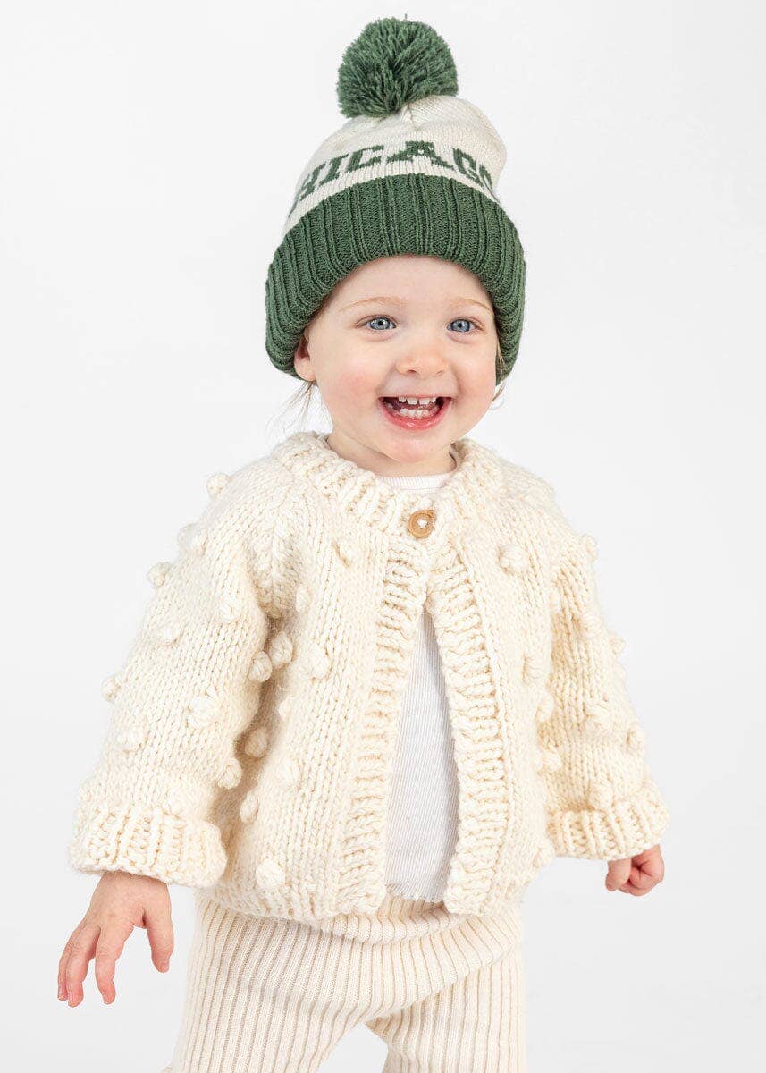Toddler Chicago Pom Beanie in Green - Image 2