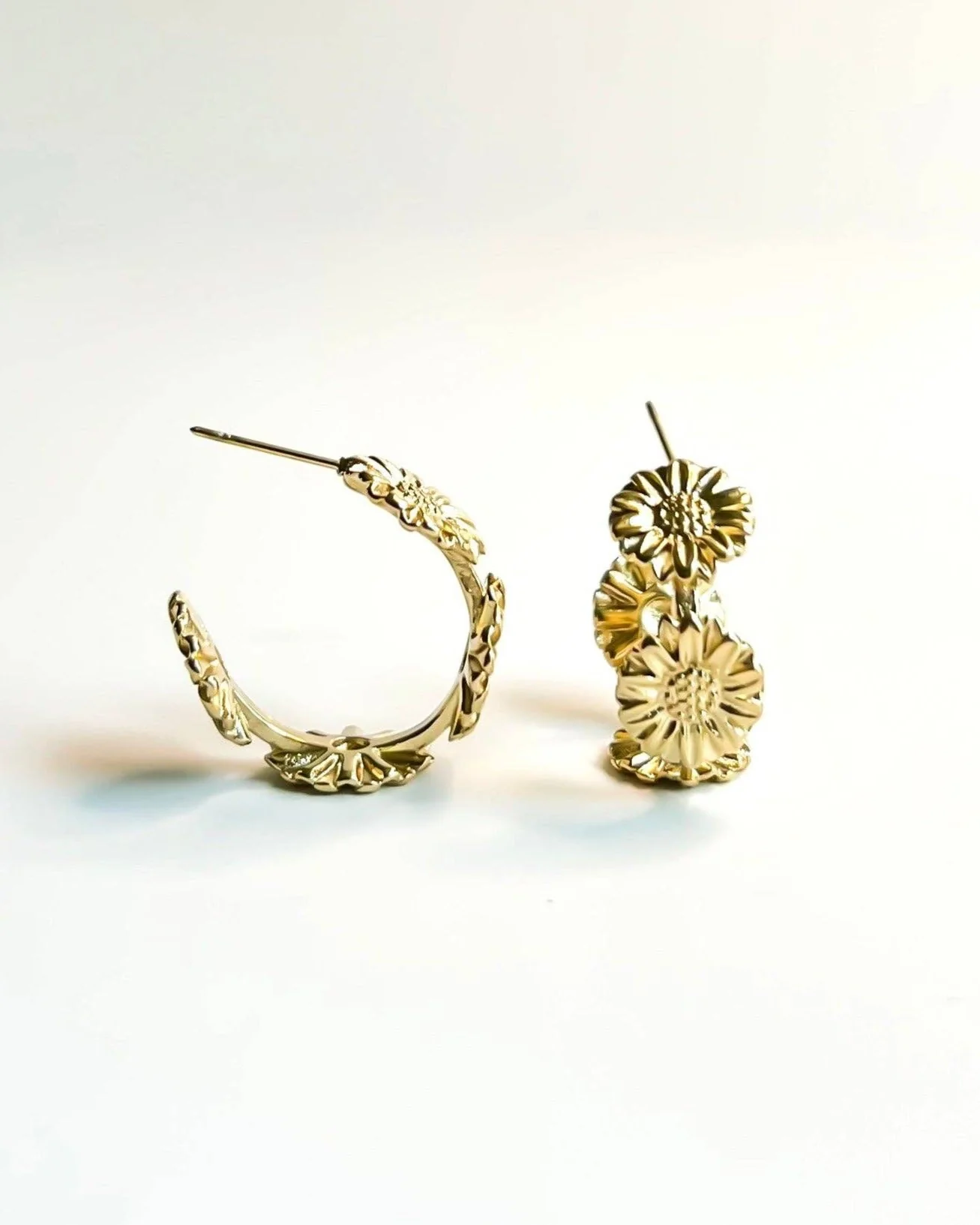 Van Gogh Sunflower Hoop Earrings - Image 3