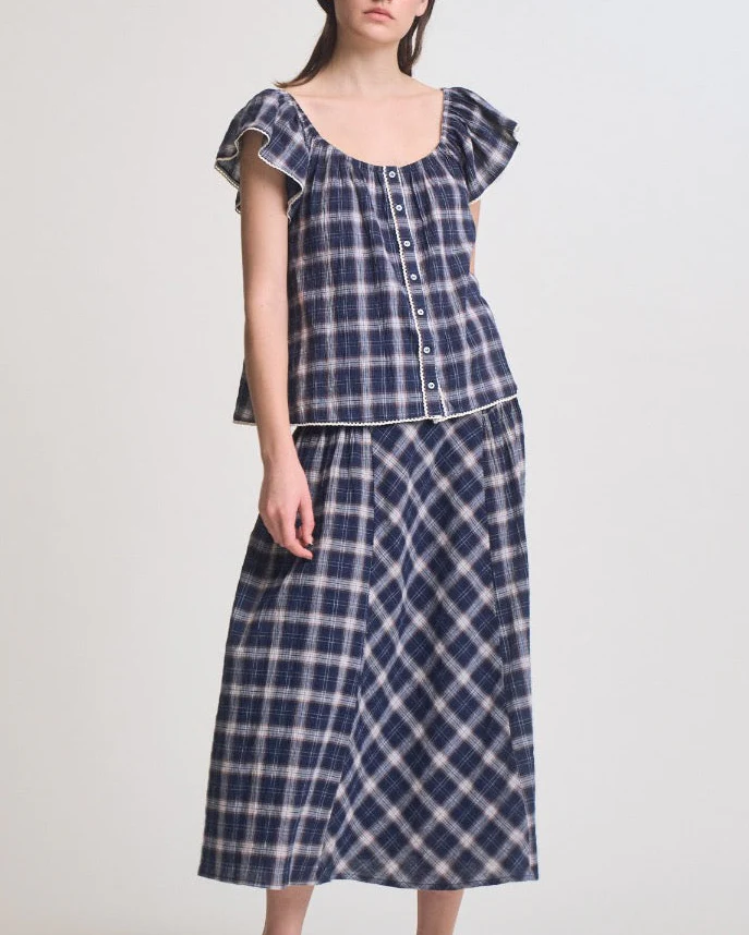Violet Eyelet Blouse in Midnight - Image 2