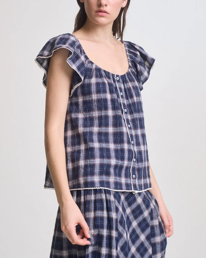Violet Eyelet Blouse in Midnight - Image 3