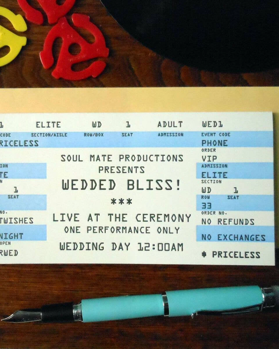 Wedding Rock Ticket Card